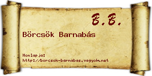 Börcsök Barnabás névjegykártya