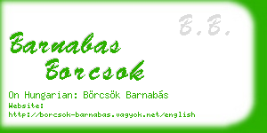 barnabas borcsok business card