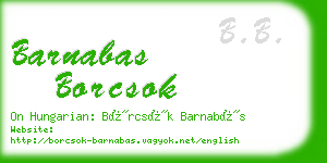 barnabas borcsok business card
